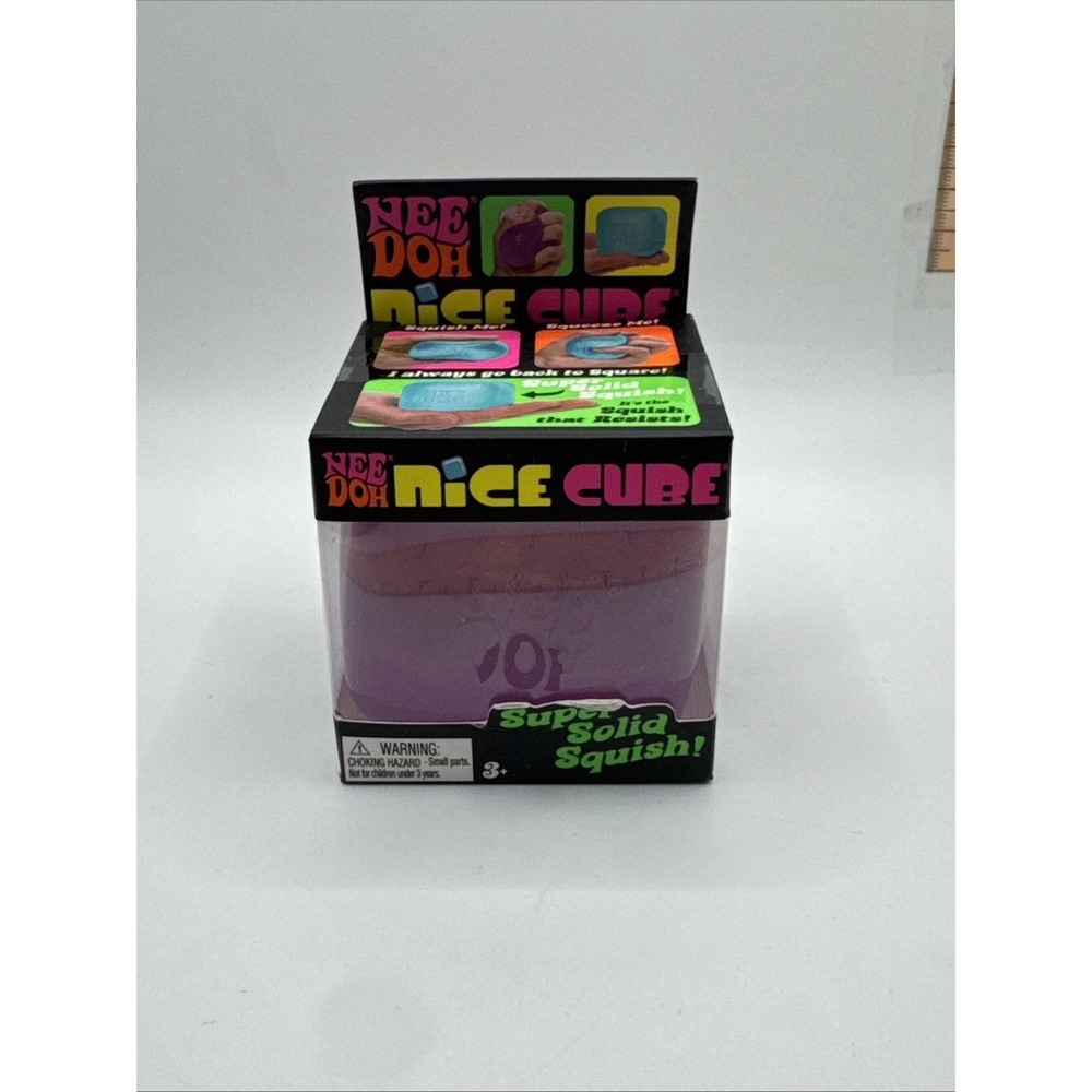 Schylling NeeDoh Nice Cube Purple Super Solid Squish Sensory Stress Toy NCBND
